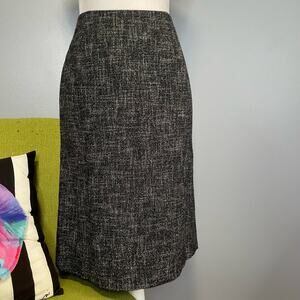 Carlisle Black White Wool Tweed Straight Pencil Skirt 4